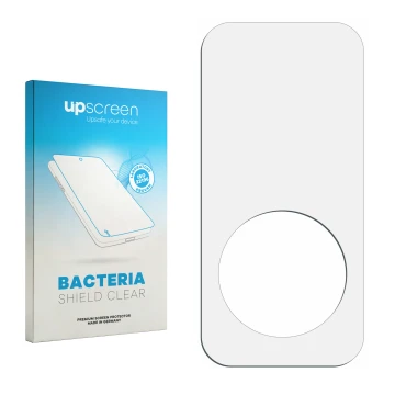 Front side of a product packaging with the brand logo upscreen. Next to it is the corresponding screen protector.