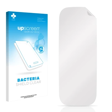 Front side of a product packaging with the brand logo upscreen. Next to it is the corresponding screen protector.