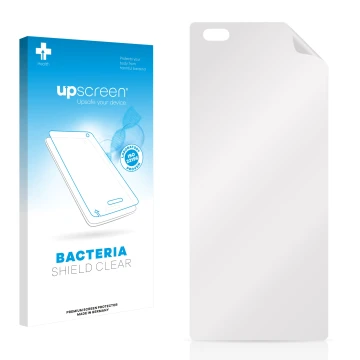 Front side of a product packaging with the brand logo upscreen. Next to it is the corresponding screen protector.