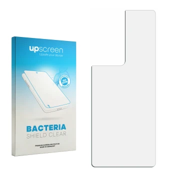 Front side of a product packaging with the brand logo upscreen. Next to it is the corresponding screen protector.