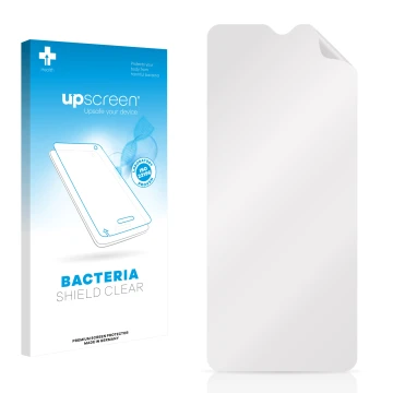 Front side of a product packaging with the brand logo upscreen. Next to it is the corresponding screen protector.