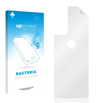 Front side of a product packaging with the brand logo upscreen. Next to it is the corresponding screen protector.