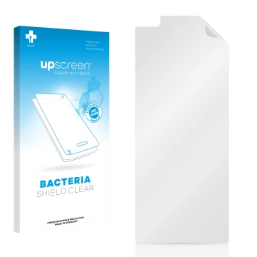 Front side of a product packaging with the brand logo upscreen. Next to it is the corresponding screen protector.