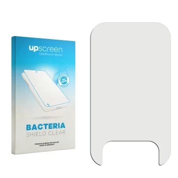 Front side of a product packaging with the brand logo upscreen. Next to it is the corresponding screen protector.
