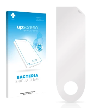 Front side of a product packaging with the brand logo upscreen. Next to it is the corresponding screen protector.