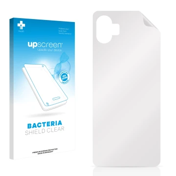 Front side of a product packaging with the brand logo upscreen. Next to it is the corresponding screen protector.