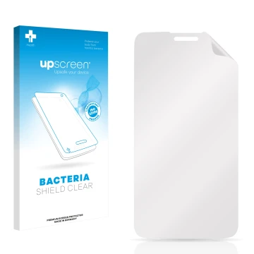 Front side of a product packaging with the brand logo upscreen. Next to it is the corresponding screen protector.
