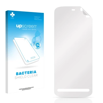 Front side of a product packaging with the brand logo upscreen. Next to it is the corresponding screen protector.