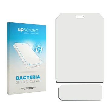 Front side of a product packaging with the brand logo upscreen. Next to it is the corresponding screen protector.