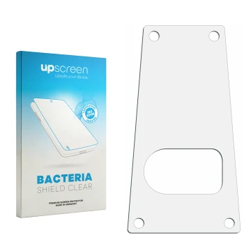 Front side of a product packaging with the brand logo upscreen. Next to it is the corresponding screen protector.
