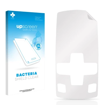 Front side of a product packaging with the brand logo upscreen. Next to it is the corresponding screen protector.