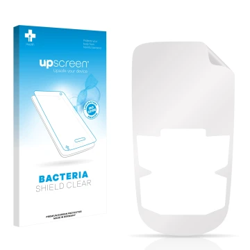 Front side of a product packaging with the brand logo upscreen. Next to it is the corresponding screen protector.