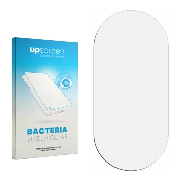 Front side of a product packaging with the brand logo upscreen. Next to it is the corresponding screen protector.