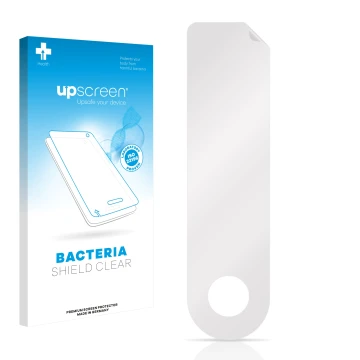 Front side of a product packaging with the brand logo upscreen. Next to it is the corresponding screen protector.