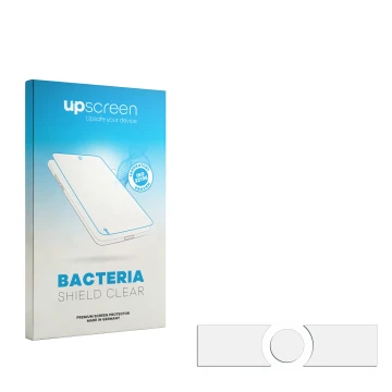 Front side of a product packaging with the brand logo upscreen. Next to it is the corresponding screen protector.
