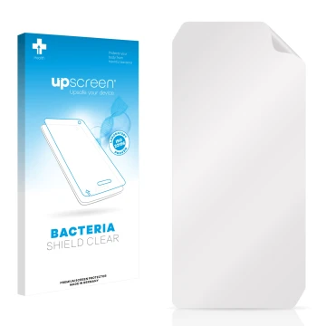 Front side of a product packaging with the brand logo upscreen. Next to it is the corresponding screen protector.