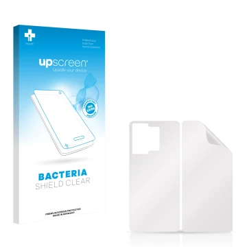 Front side of a product packaging with the brand logo upscreen. Next to it is the corresponding screen protector.