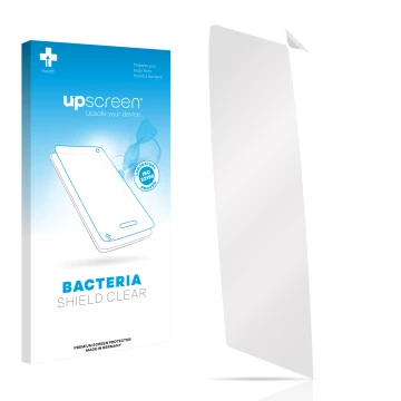 Front side of a product packaging with the brand logo upscreen. Next to it is the corresponding screen protector.