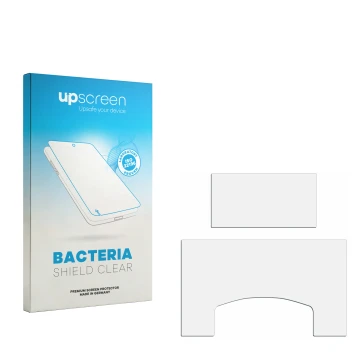 Front side of a product packaging with the brand logo upscreen. Next to it is the corresponding screen protector.