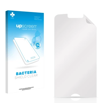 Front side of a product packaging with the brand logo upscreen. Next to it is the corresponding screen protector.