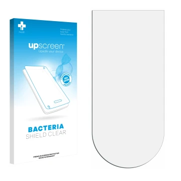 Front side of a product packaging with the brand logo upscreen. Next to it is the corresponding screen protector.