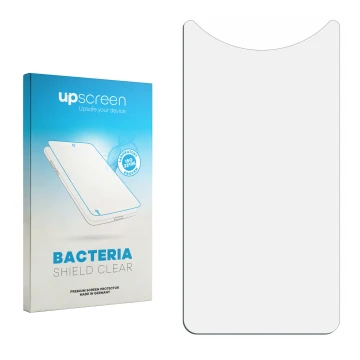 Front side of a product packaging with the brand logo upscreen. Next to it is the corresponding screen protector.