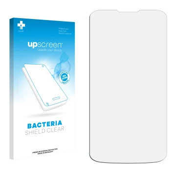 Front side of a product packaging with the brand logo upscreen. Next to it is the corresponding screen protector.