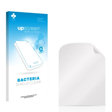 Front side of a product packaging with the brand logo upscreen. Next to it is the corresponding screen protector.