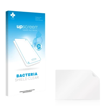 Front side of a product packaging with the brand logo upscreen. Next to it is the corresponding screen protector.