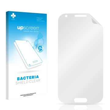 Front side of a product packaging with the brand logo upscreen. Next to it is the corresponding screen protector.