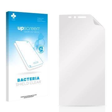 Front side of a product packaging with the brand logo upscreen. Next to it is the corresponding screen protector.