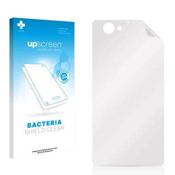 Front side of a product packaging with the brand logo upscreen. Next to it is the corresponding screen protector.