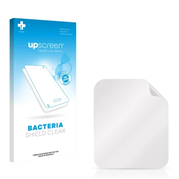 Front side of a product packaging with the brand logo upscreen. Next to it is the corresponding screen protector.