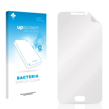 Front side of a product packaging with the brand logo upscreen. Next to it is the corresponding screen protector.