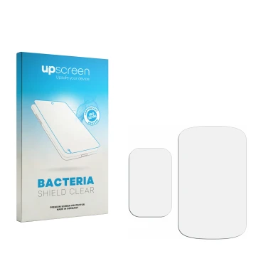 Front side of a product packaging with the brand logo upscreen. Next to it is the corresponding screen protector.