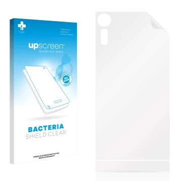 Front side of a product packaging with the brand logo upscreen. Next to it is the corresponding screen protector.