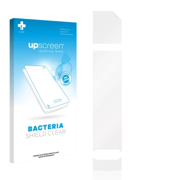 Front side of a product packaging with the brand logo upscreen. Next to it is the corresponding screen protector.
