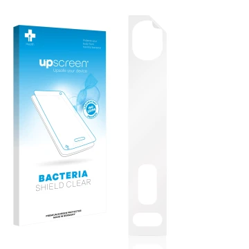 Front side of a product packaging with the brand logo upscreen. Next to it is the corresponding screen protector.