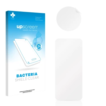 Front side of a product packaging with the brand logo upscreen. Next to it is the corresponding screen protector.