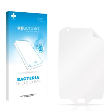 Front side of a product packaging with the brand logo upscreen. Next to it is the corresponding screen protector.