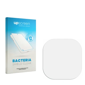 Front side of a product packaging with the brand logo upscreen. Next to it is the corresponding screen protector.