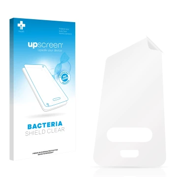 Front side of a product packaging with the brand logo upscreen. Next to it is the corresponding screen protector.