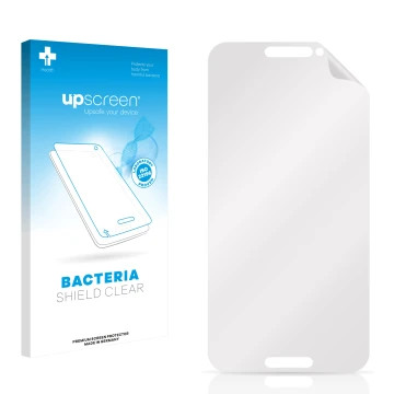 Front side of a product packaging with the brand logo upscreen. Next to it is the corresponding screen protector.