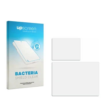 Front side of a product packaging with the brand logo upscreen. Next to it is the corresponding screen protector.