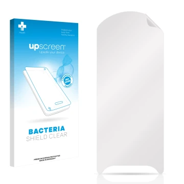 Front side of a product packaging with the brand logo upscreen. Next to it is the corresponding screen protector.
