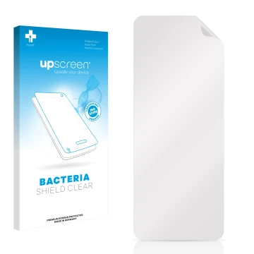 Front side of a product packaging with the brand logo upscreen. Next to it is the corresponding screen protector.
