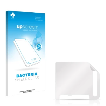 Front side of a product packaging with the brand logo upscreen. Next to it is the corresponding screen protector.