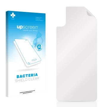 Front side of a product packaging with the brand logo upscreen. Next to it is the corresponding screen protector.