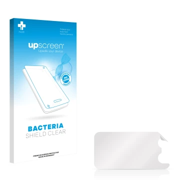 Front side of a product packaging with the brand logo upscreen. Next to it is the corresponding screen protector.