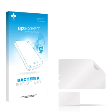 Front side of a product packaging with the brand logo upscreen. Next to it is the corresponding screen protector.